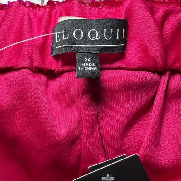Eloquii size 24 plus size shorts belted vibrant red sequins. - Picture 8 of 10
